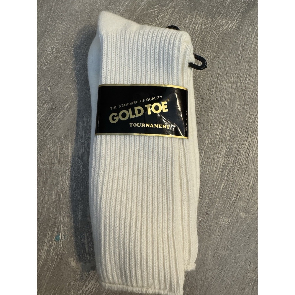 NOS VTG Gold Toe Cotton Tournament Tennis Sports Socks Size 10 1/2 - 14